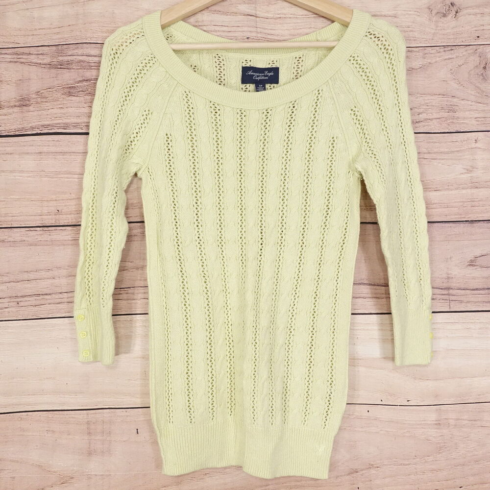 AMERICAN EAGLE YELLOW BLEND PULLOVER SWEATER WOMENS SIZE S SMALL‎